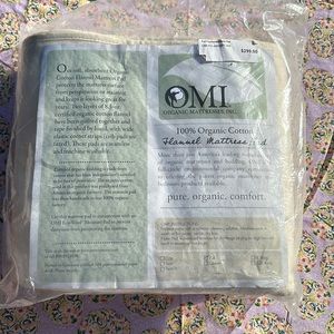 OMI 100% organic cotton flannel mattress pad Full